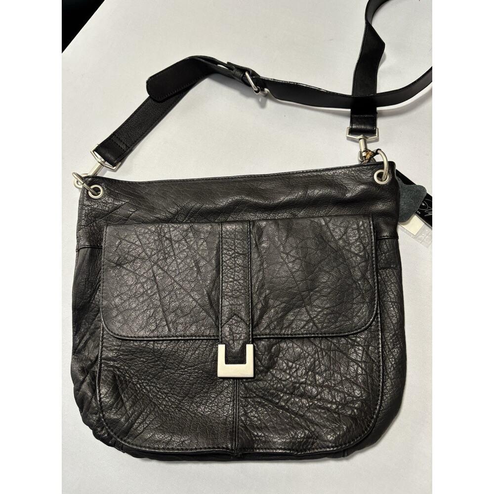 Ellemenno Style Genuine Leather Black Cross Body Bag Classic‎ Everyday Essential